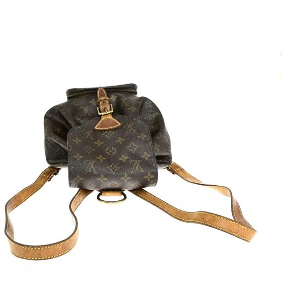 LOUIS VUITTON Montsouris MM Backpack Bag Monogram Leather Brown - Picture 5 of 16